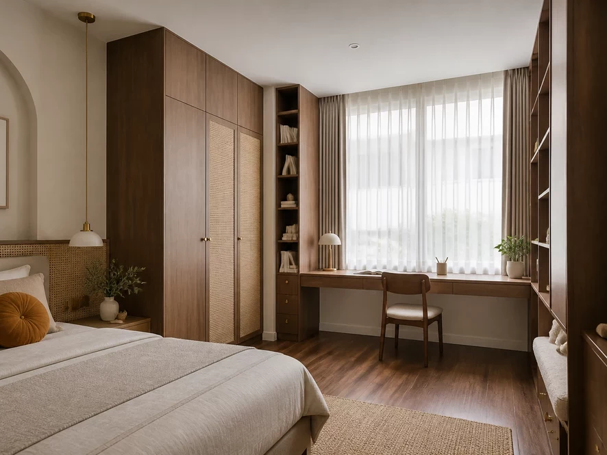 Phong cách Luxury nhẹ nhàng cho nội thất phòng ngủ 16m2