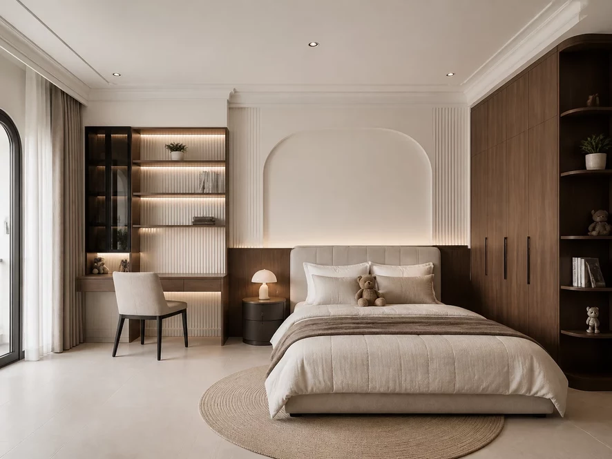 thiết kế nội thất phòng ngủ 20m2 phong cách hiện đại