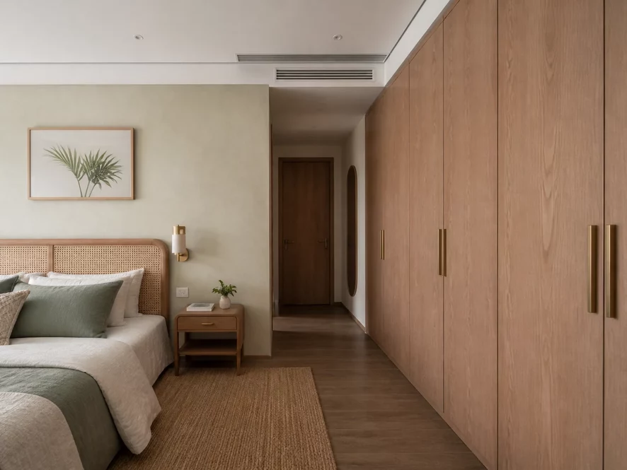 Mẫu nội thất phòng ngủ 25m2 phong cách Scandinavian ấm cúng