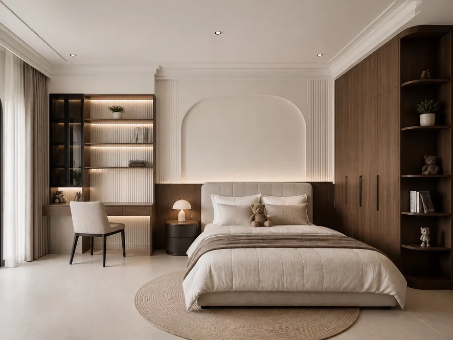 Ban công xanh mát trong nội thất phòng ngủ 30m2