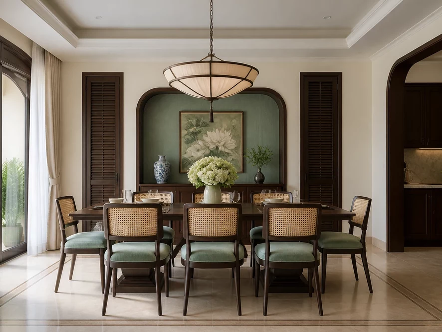 Phong cách Đông Dương hoài cổ và sang trọng cho phòng ngủ 30m2