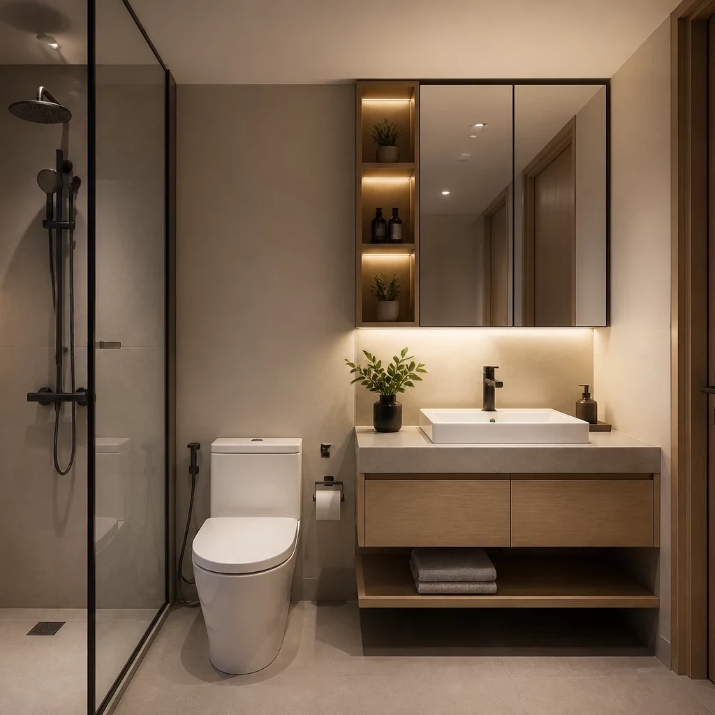 Mẫu thiết kế phong bếp chung cư nhỏ phong cách hiện đại tối giản