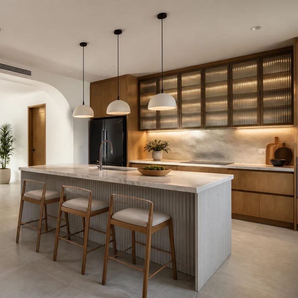Mẫu bếp hiện đại đẹp phong cách Scandinavian ấm cúng
