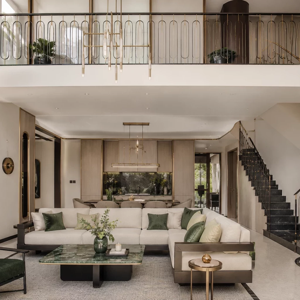Không gian phòng bếp hiện đại trong căn hộ Duplex