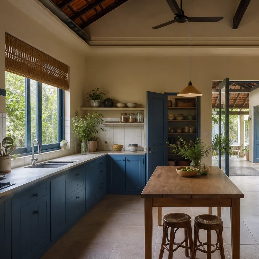 Thiết kế phòng bếp nhà ống phong cách vintage đẹp