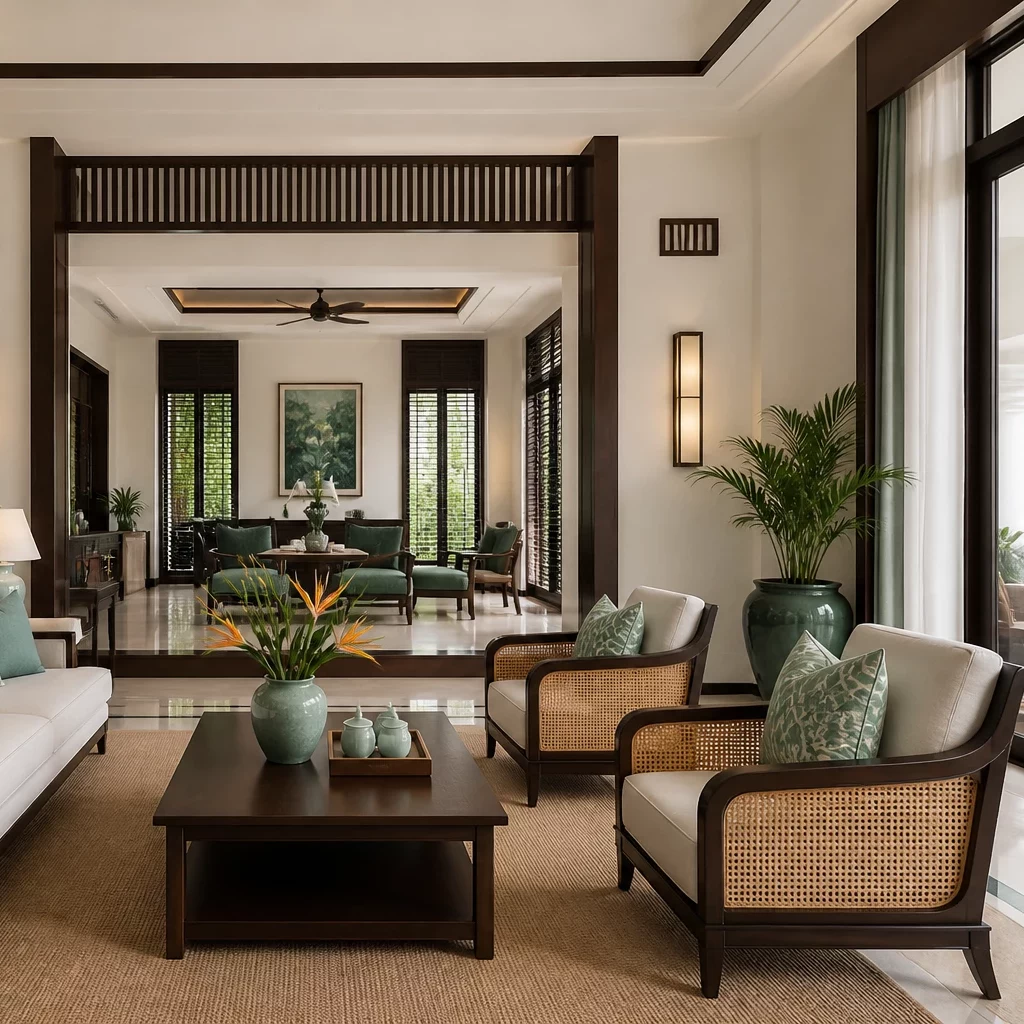 Phòng khách đơn giản đẹp với sofa lớn