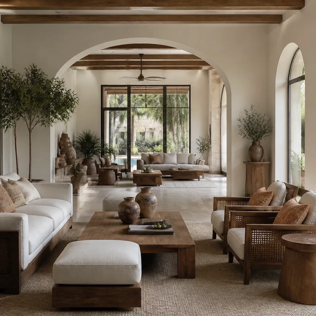 Phòng khách đơn giản đẹp với sofa lớn sang trọng
