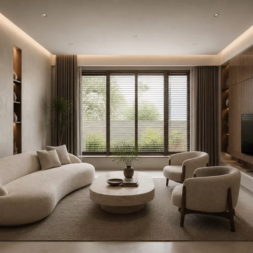 Phòng khách nhà cấp 4 đẹp phong cách cổ điển sang trọng
