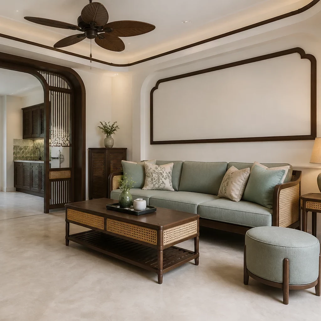 Thiết kế phòng khách nhà cấp 4 hiện đại tối giản