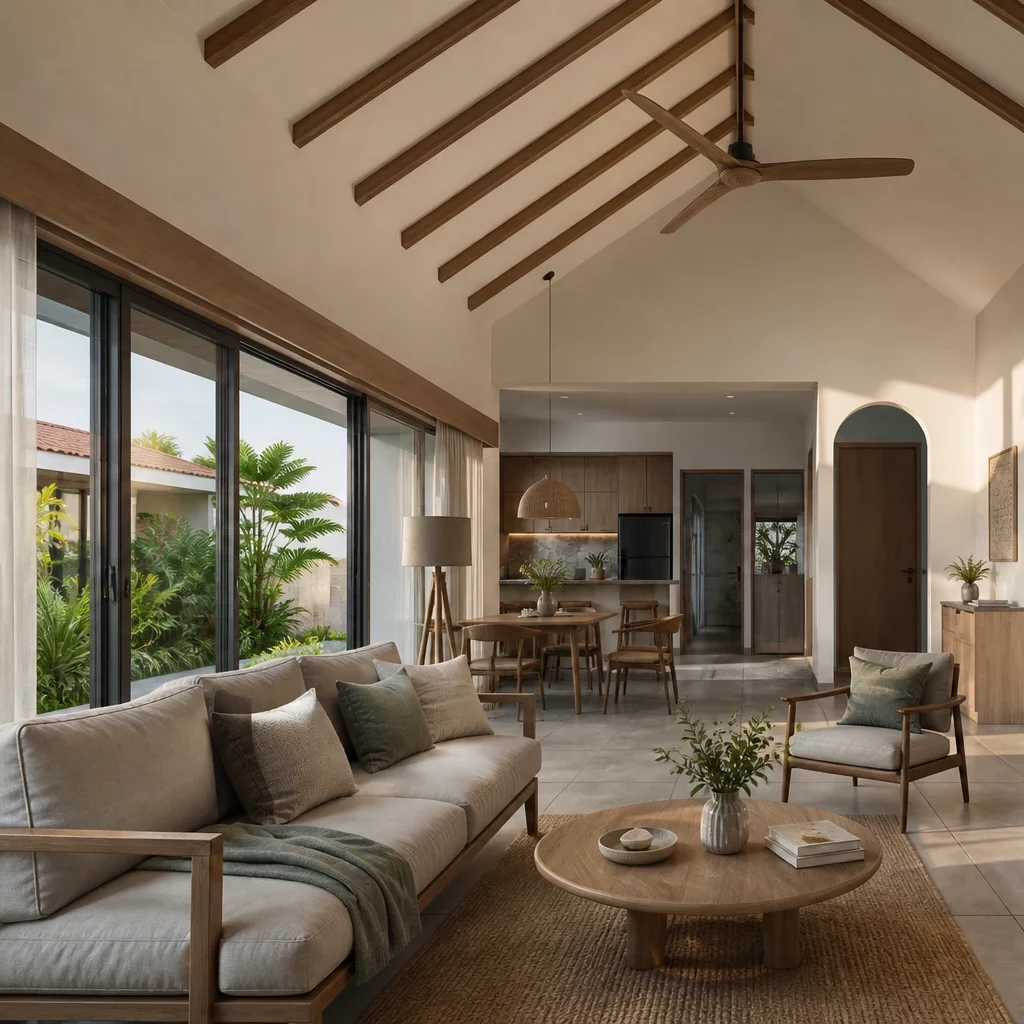 Mẫu phòng khách nhà ống phong cách Scandinavian tinh tế