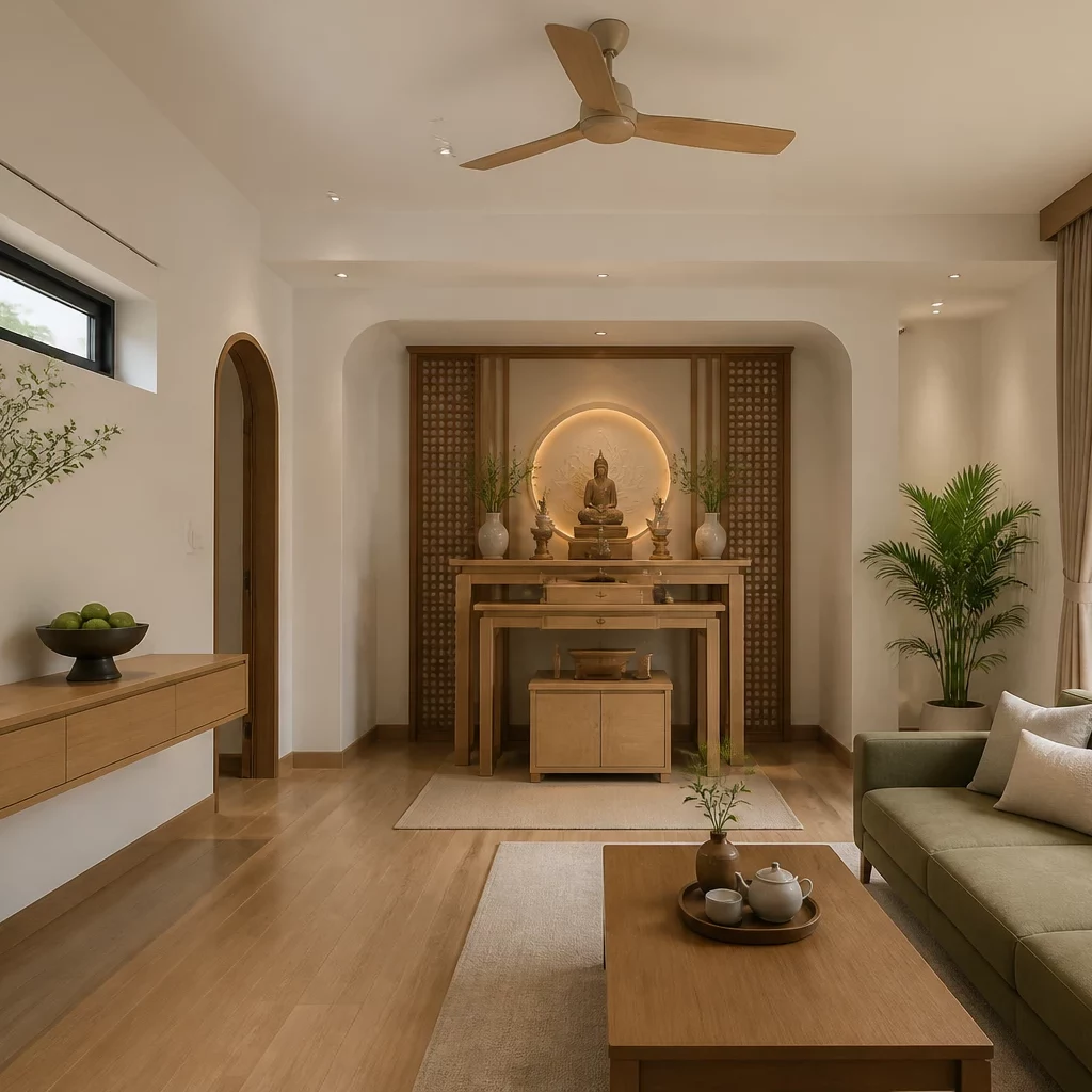 Phòng khách nhà ống tầng thượng hiện đại