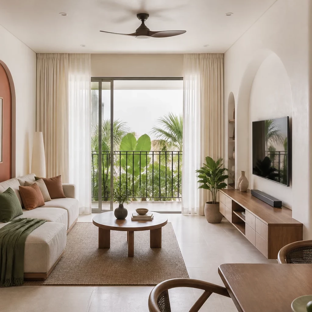 Phòng khách nhỏ đẹp hiện đại trẻ trung