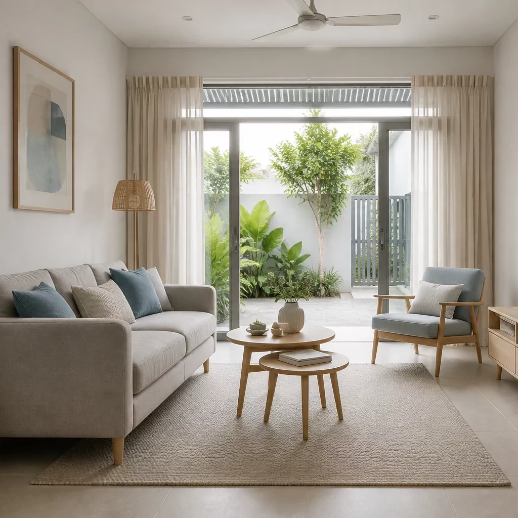 Thiết kế phòng khách nhỏ phong cách Scandinavian