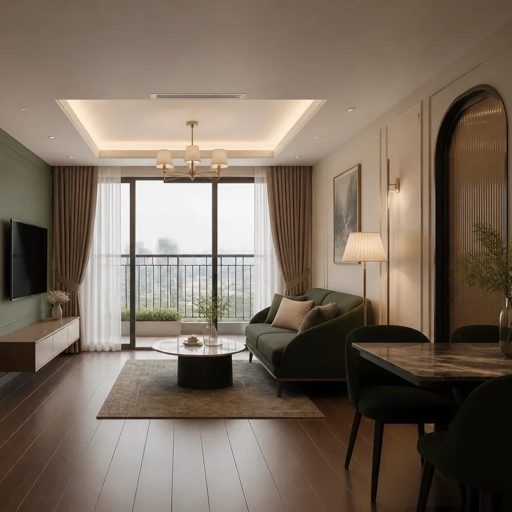 Mẫu phòng khách chung cư nhỏ đẹp rộng rãi