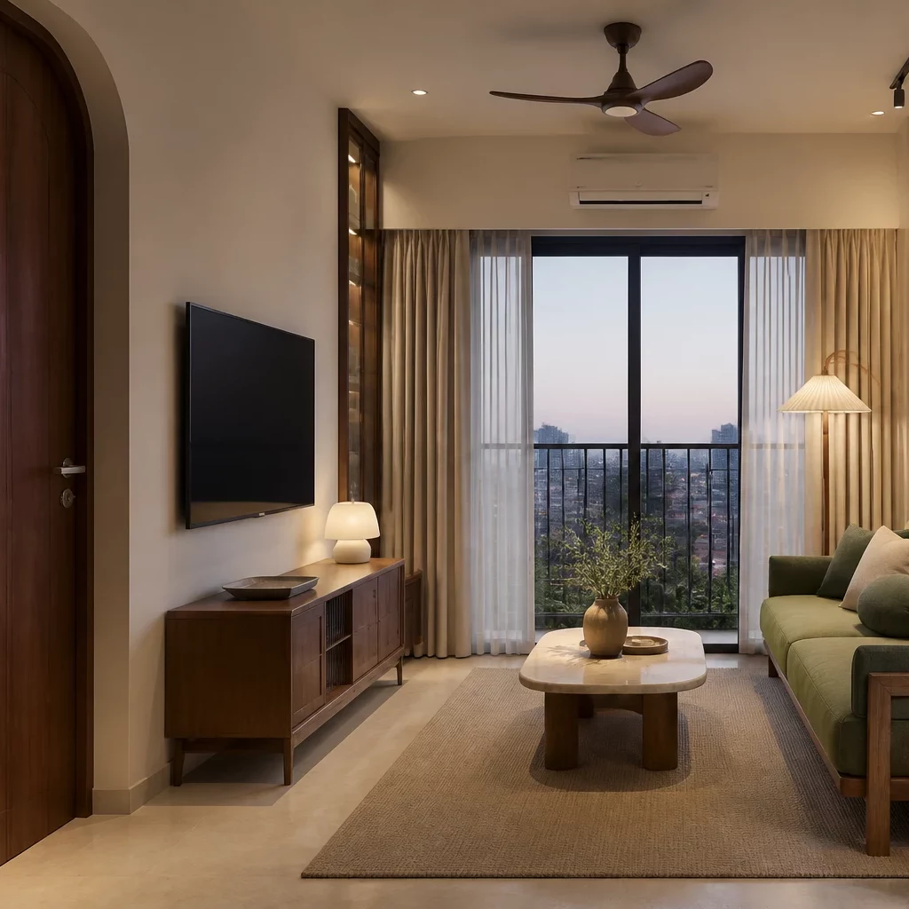 Phòng khách nhỏ đẹp phong cách Mid Century