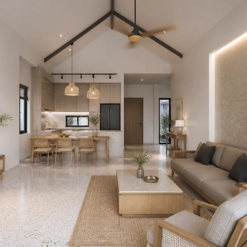 Nội thất phòng khách sang trọng phong cách tối giản