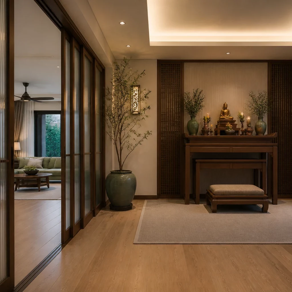 Phòng khách sang trọng phong cách Japandi