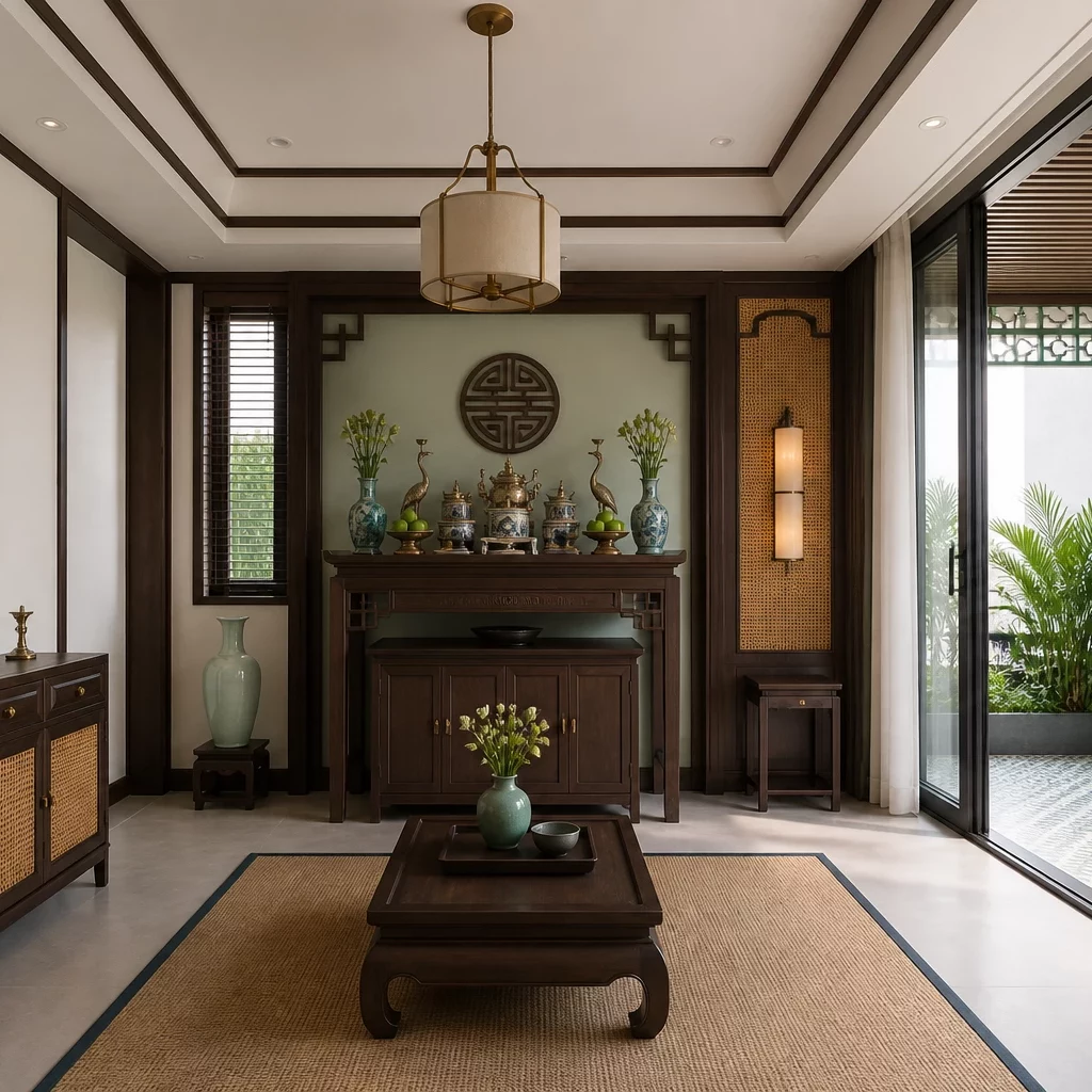 Phòng khách sang trọng phong cách Indochine
