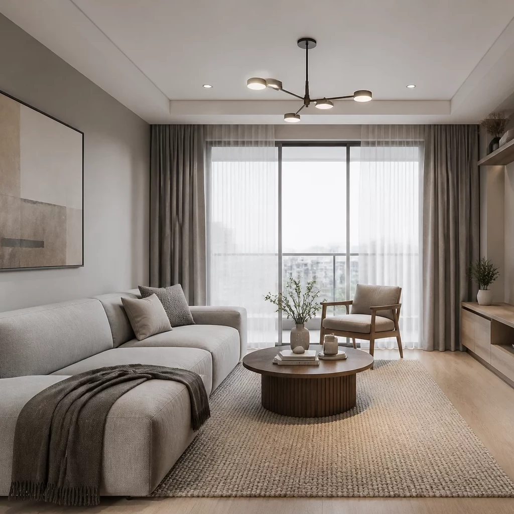 Thiết kế nội thất phòng khách tân cổ điển luxury