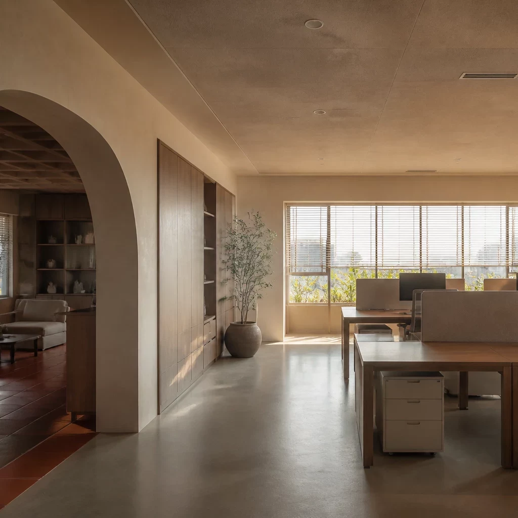 Góc làm việc Wabi-Sabi yên bình tại nhà