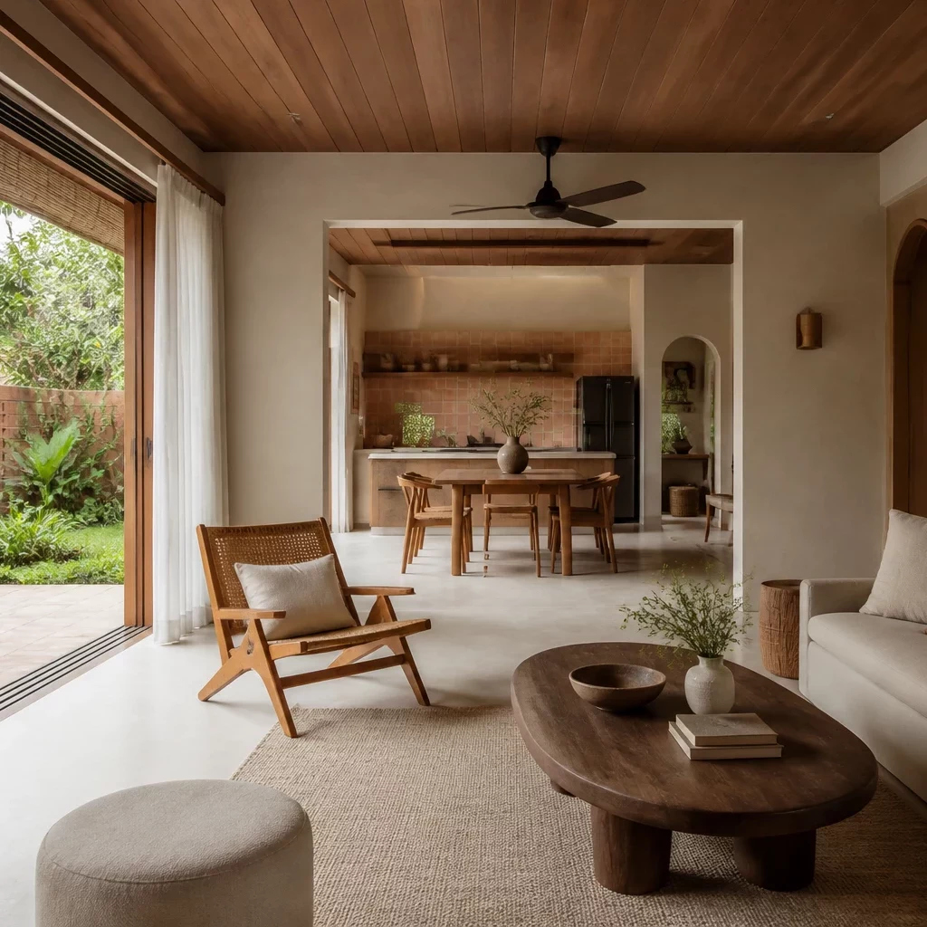 Phòng làm việc tại nhà đẹp phong cách Wabi-Sabi