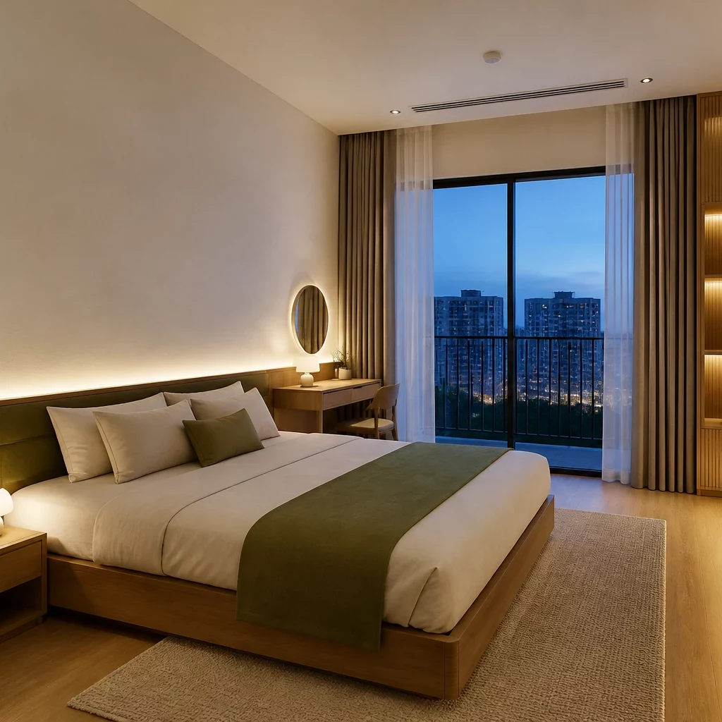 Bố trí công năng phòng ngủ cho bé gái trong căn hộ 3 phòng ngủ rộng rãi