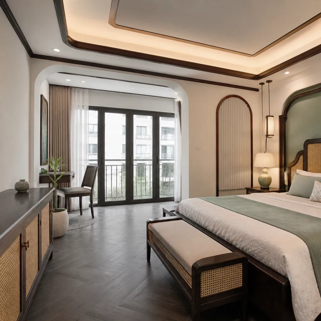 Phòng ngủ bé trai phong cách Indochine độc đáo
