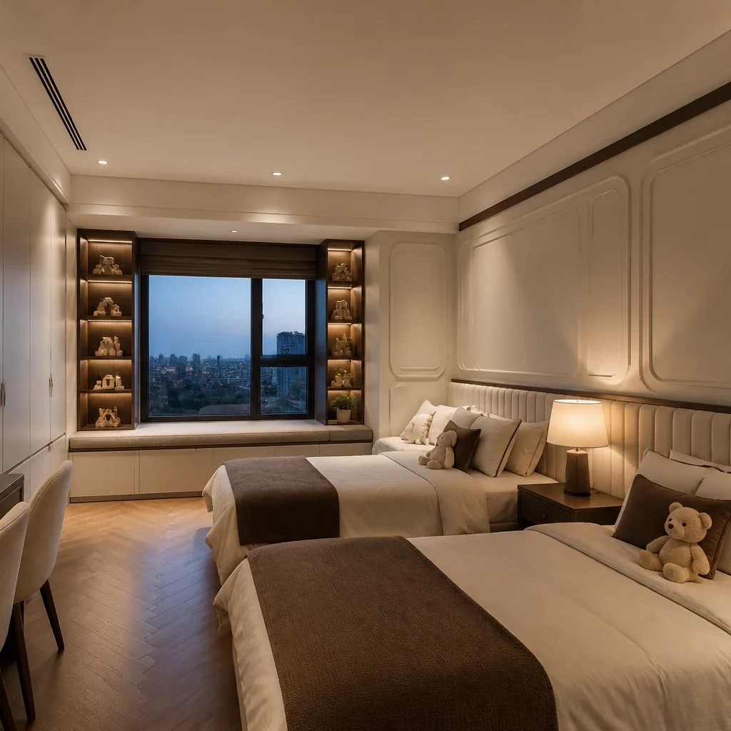 Nội thất đa năng cho phòng ngủ cho 2 bé