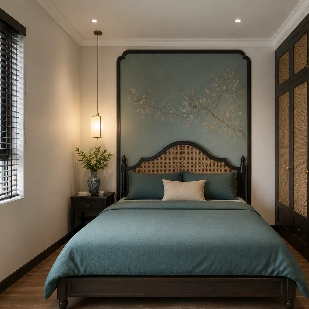 Phòng ngủ cho 2 bé phong cách Đông Dương