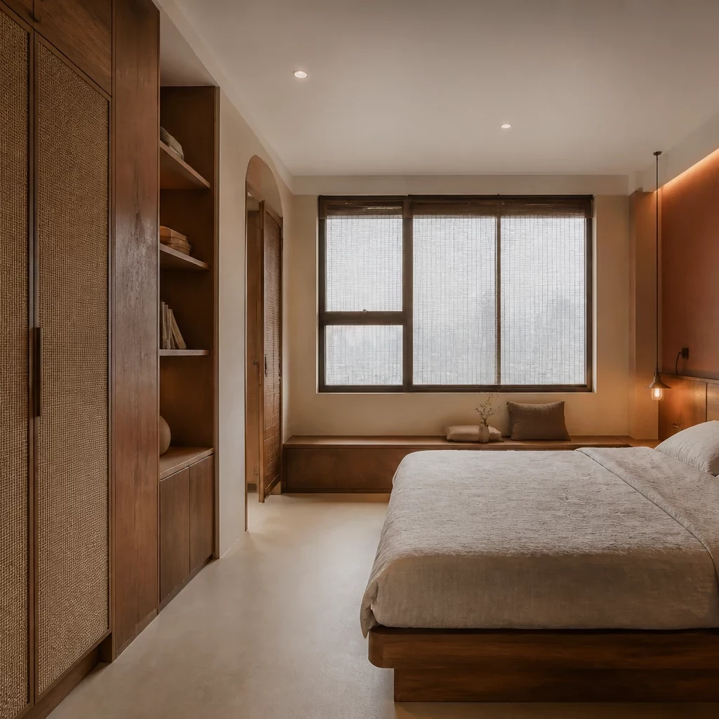 Phòng ngủ cho 2 bé phong cách Wabi Sabi ấm cúng