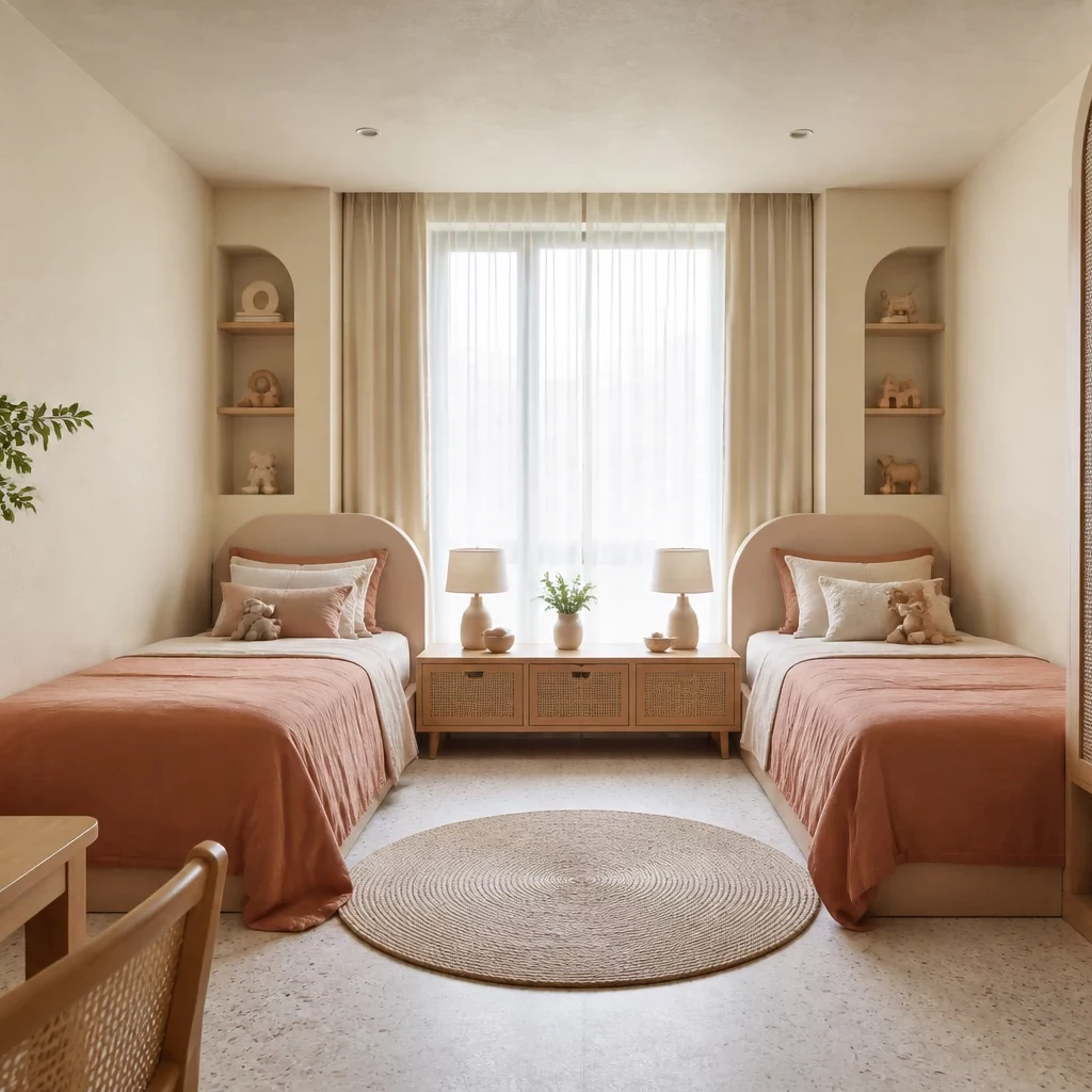 Phòng ngủ chung cư đẹp phong cách Wabi Sabi mộc mạc