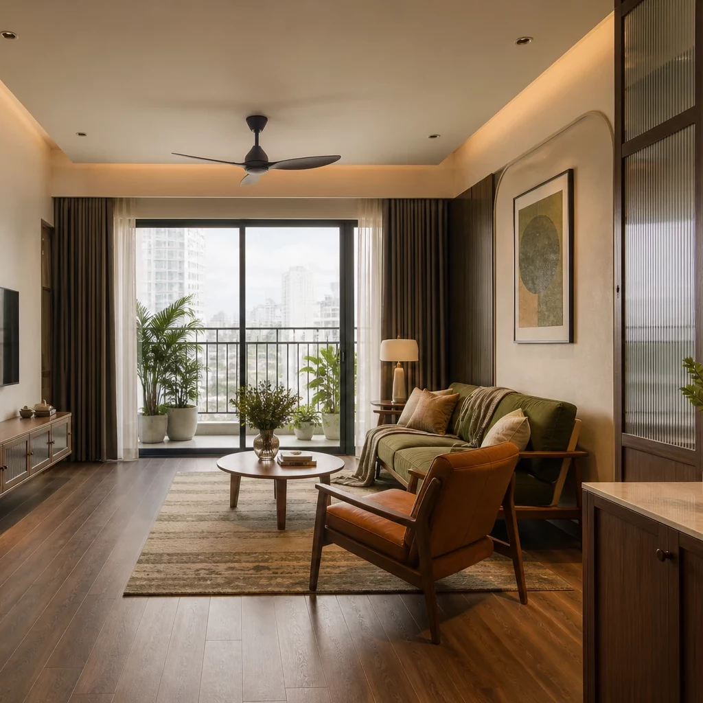 Ban công liền kề phòng ngủ chung cư cao cấp