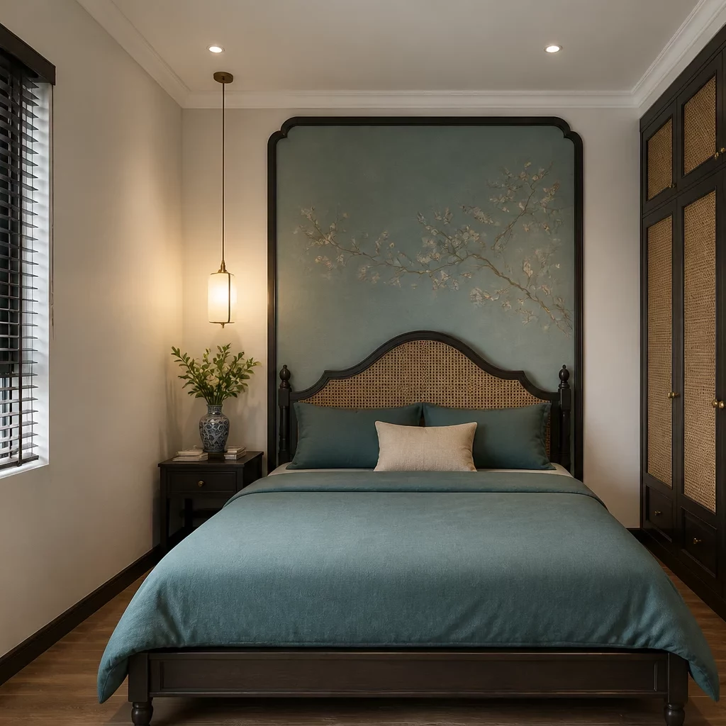 Thiết kế phòng ngủ đẹp cho nữ với điểm nhấn Indochine