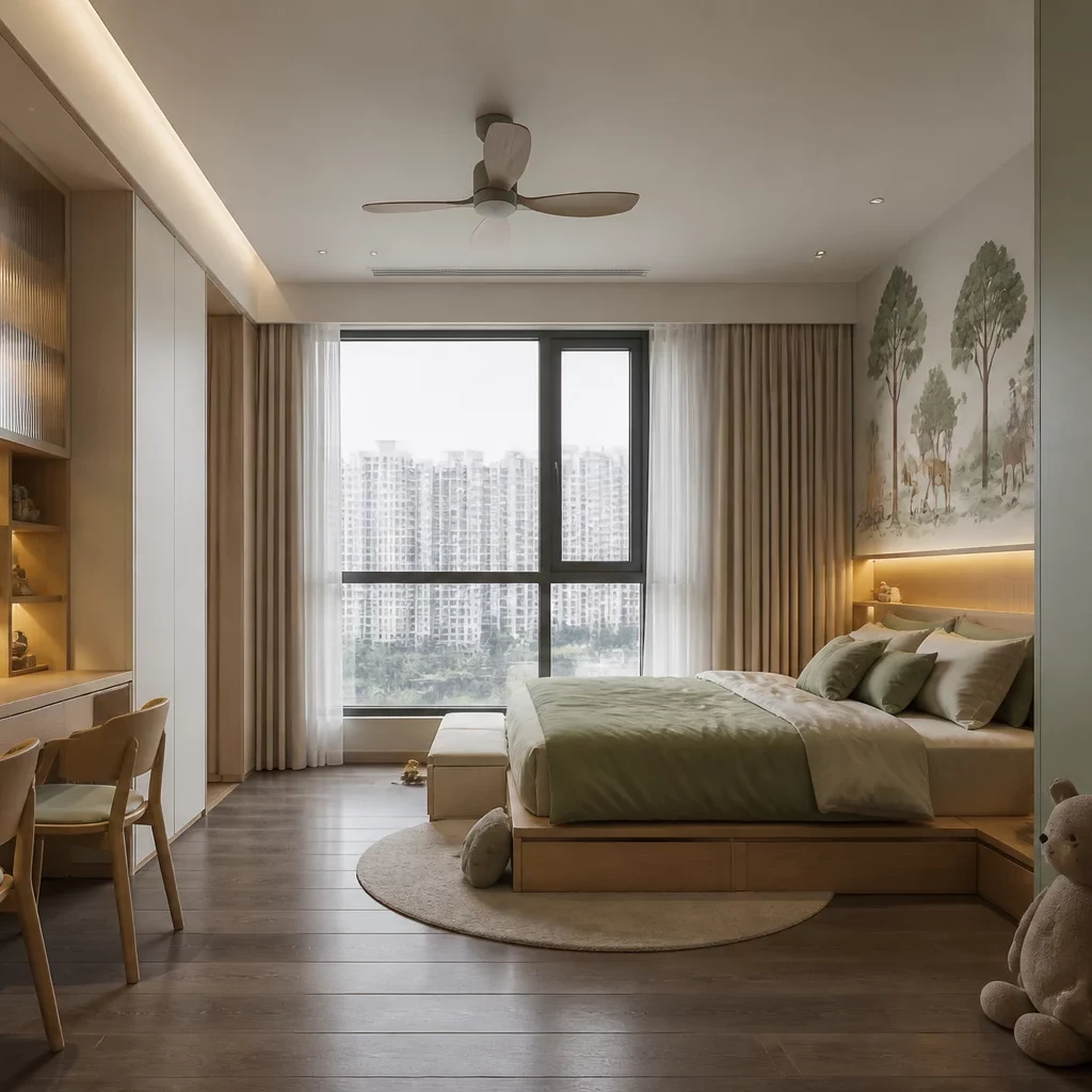 Hoàn thiện nội thất phòng ngủ chung cư phong cách Japandi