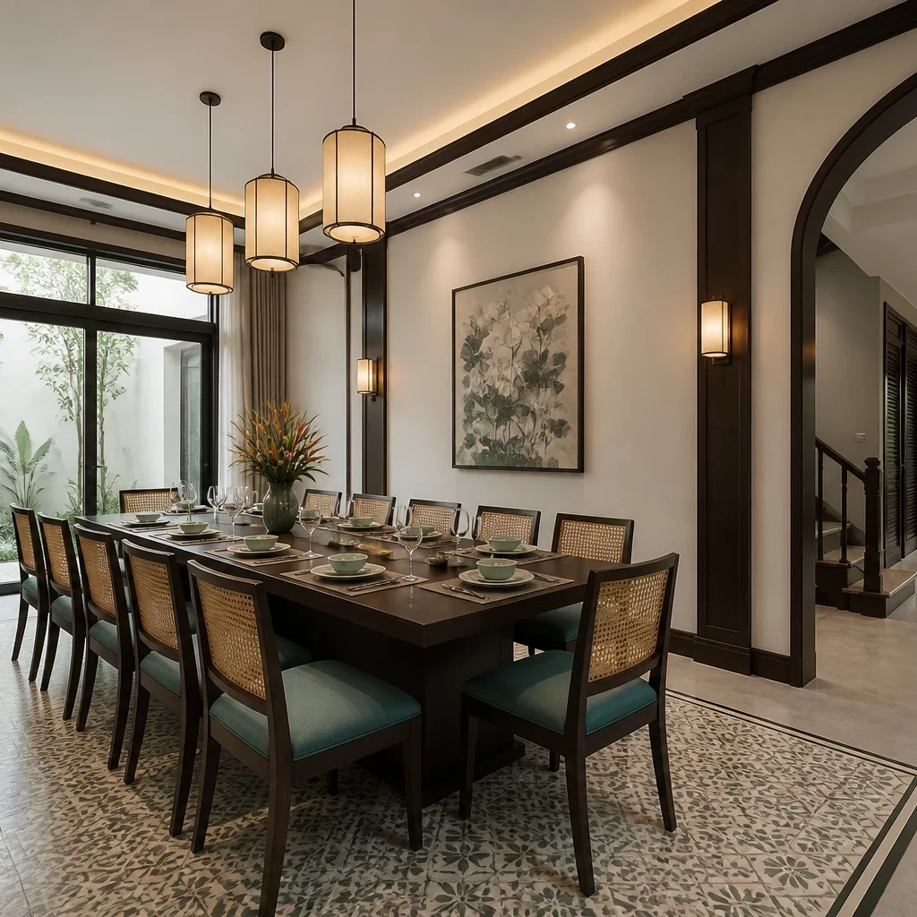 Phòng ngủ đẹp cho nữ phong cách Đông Dương sang trọng