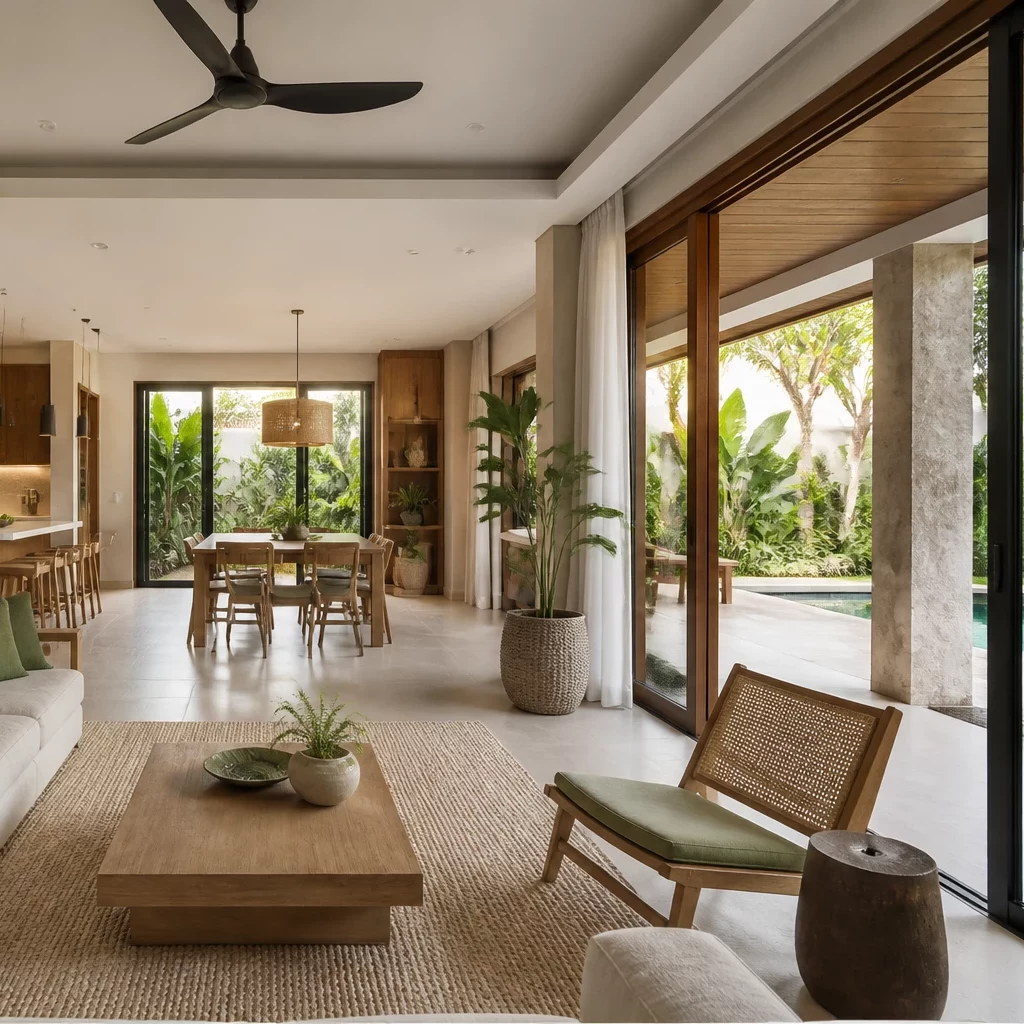 Phòng ngủ đơn giản đẹp liên thông phòng khách