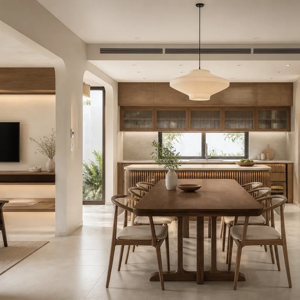 Thiết kế phòng ngủ đơn giản đẹp liền kề bếp