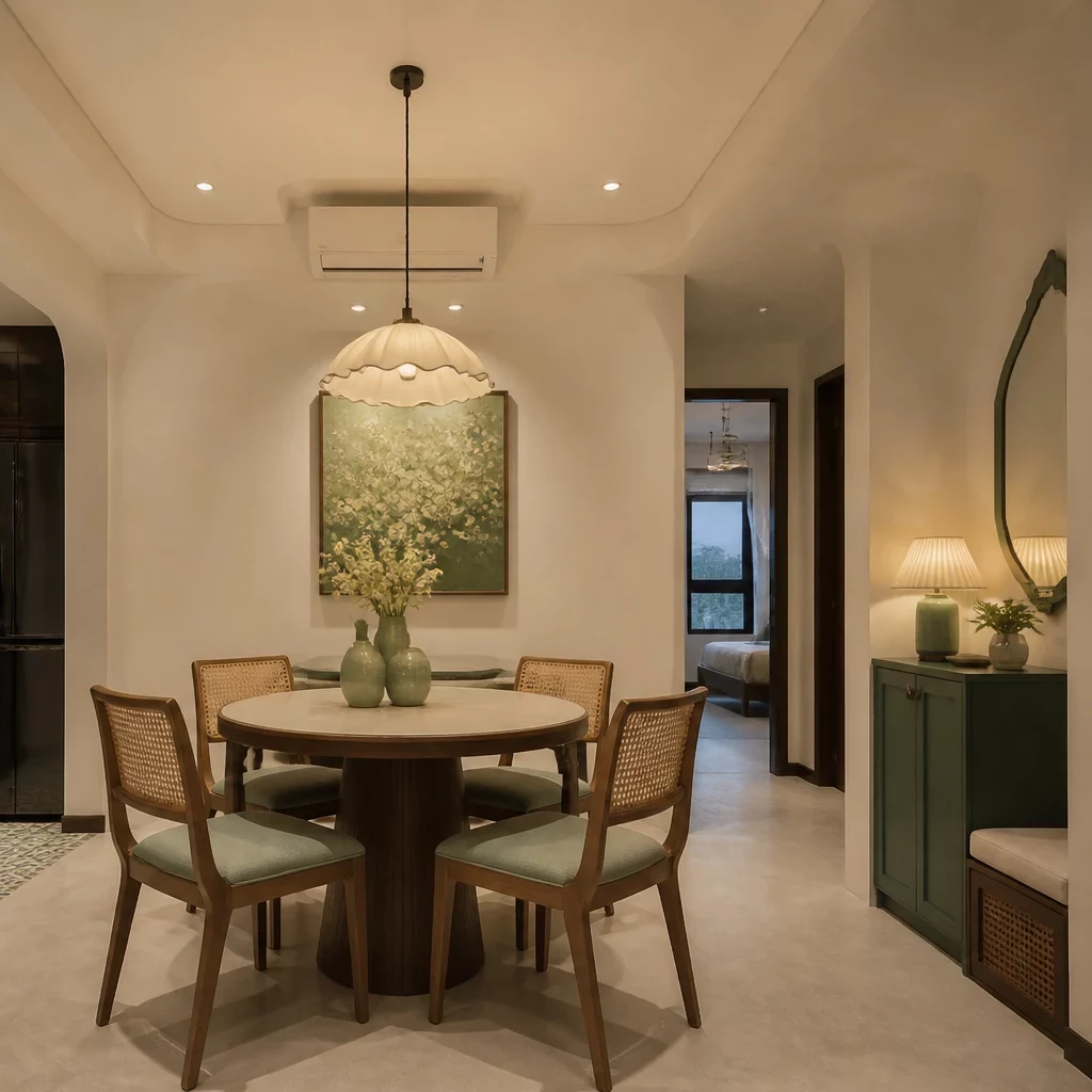 Nội thất phòng ngủ hiện đại pha trộn Indochine