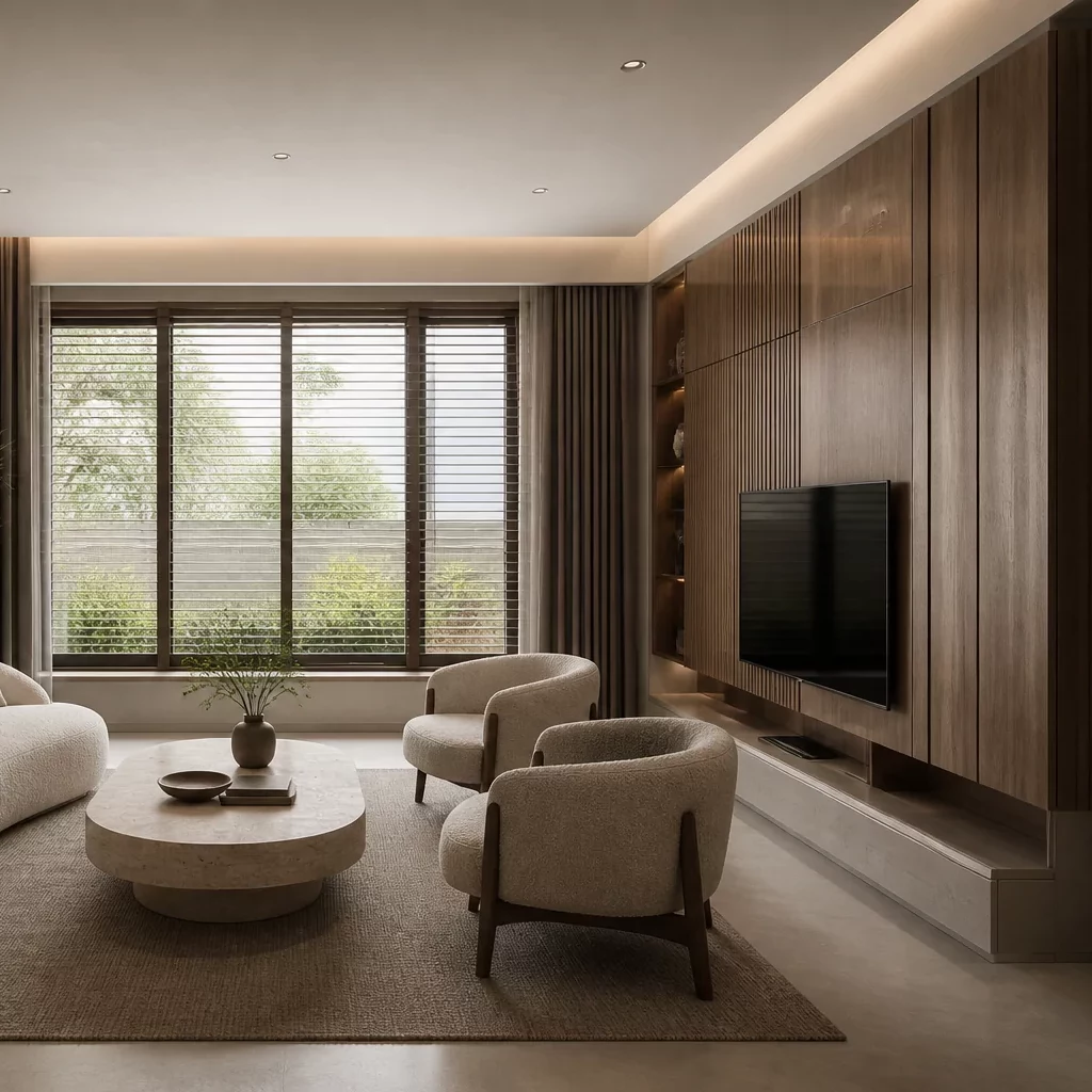 Phòng ngủ hiện đại sang trọng view hồ bơi tối ưu chi phí
