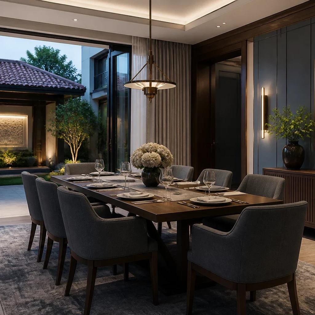 nội thất phòng ngủ hiện đại phong cách Đông Dương