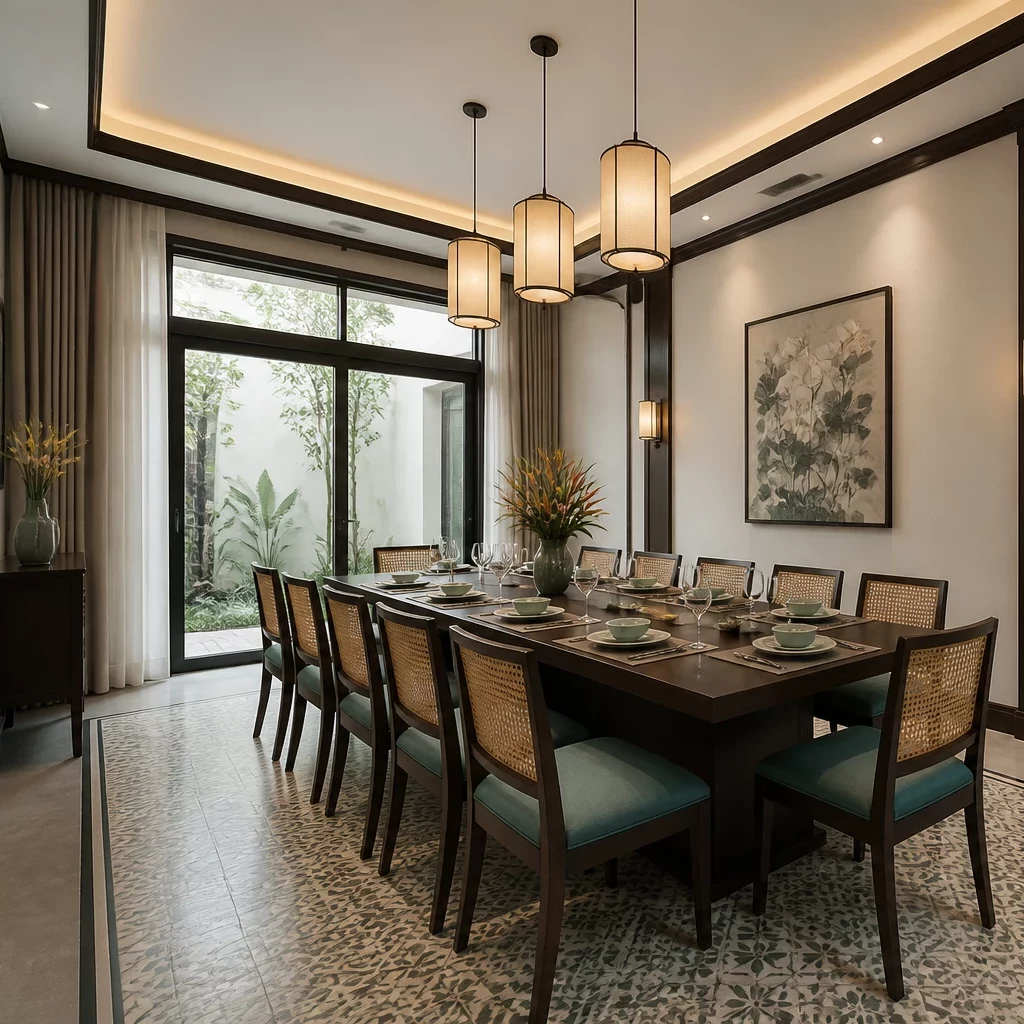 Thiết kế phòng ngủ hiện đại sang trọng phong cách Indochine
