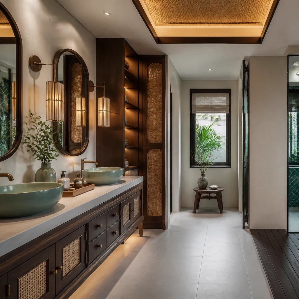 Thiết kế phòng ngủ indochine biệt thự đẳng cấp