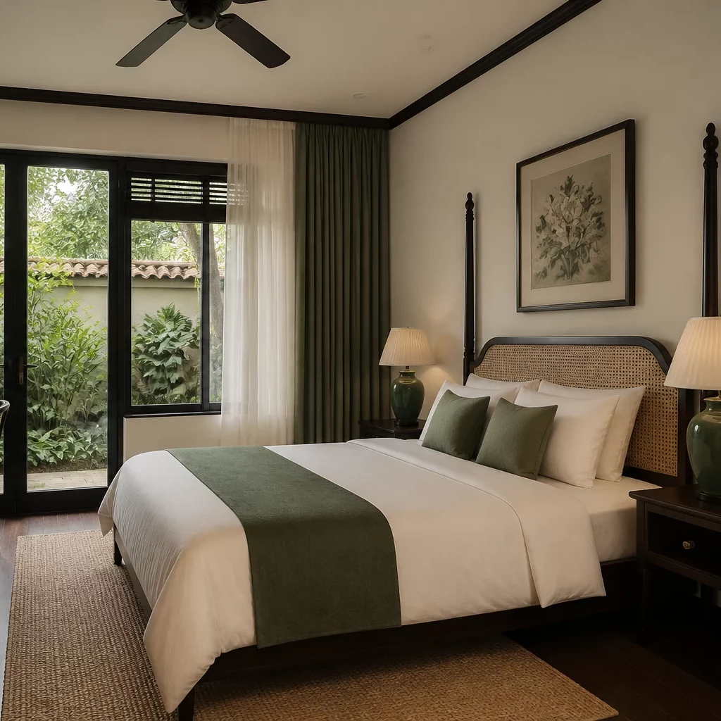 Nội thất phòng ngủ indochine nâng cao thẩm mỹ