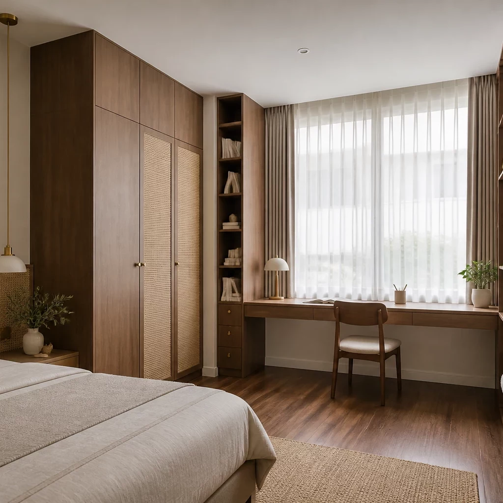 Thi công phòng ngủ phong cách indochine chuẩn mực