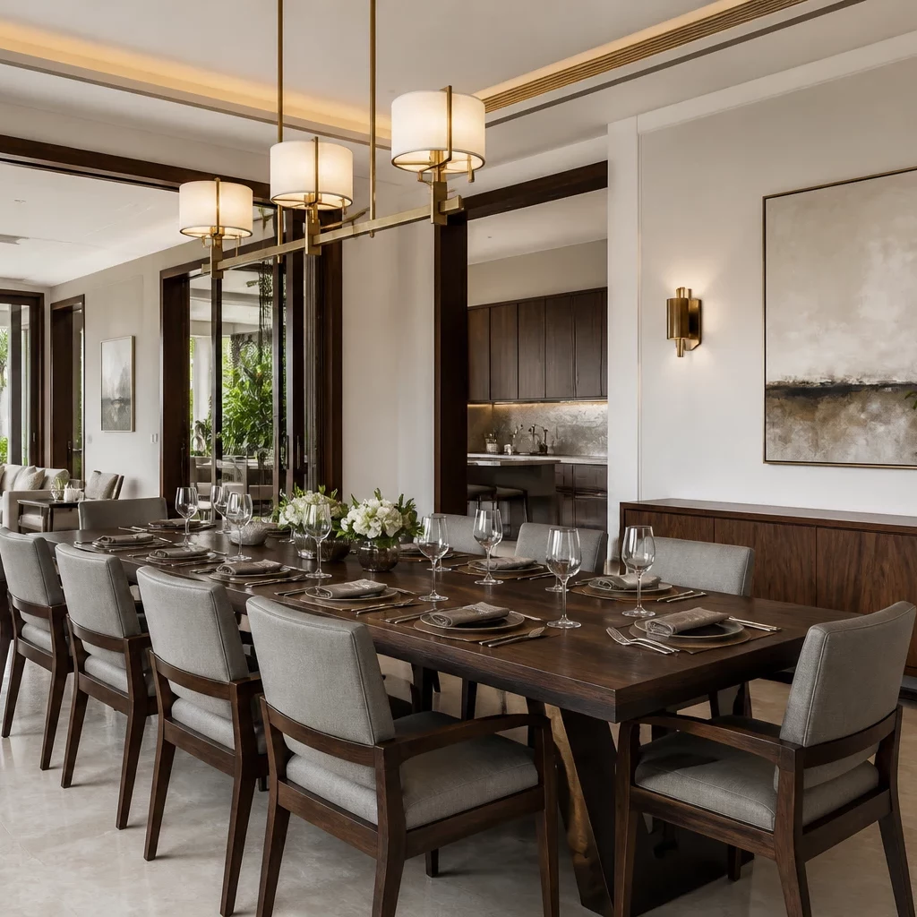 Nội thất phòng ngủ indochine trong biệt thự giải trí