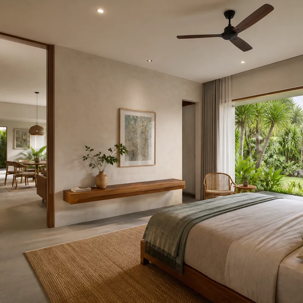 Mẫu phòng ngủ master hiện đại với ánh sáng tự nhiên