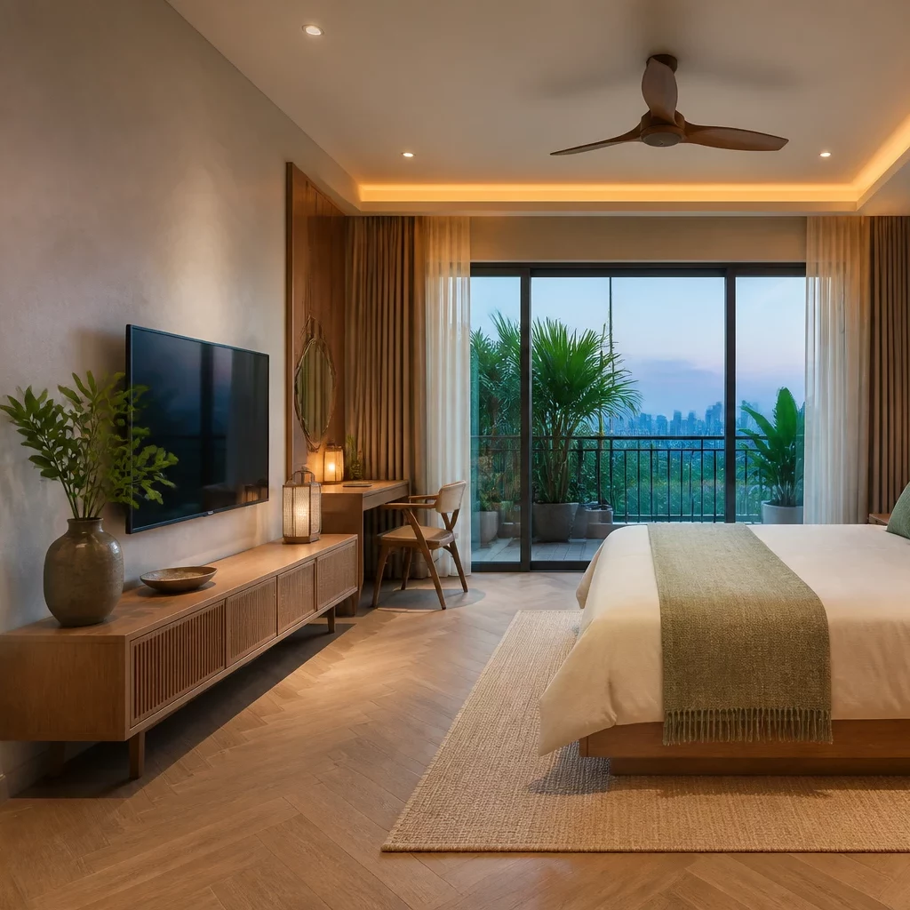 Thiết kế phòng ngủ master phong cách nhiệt đới