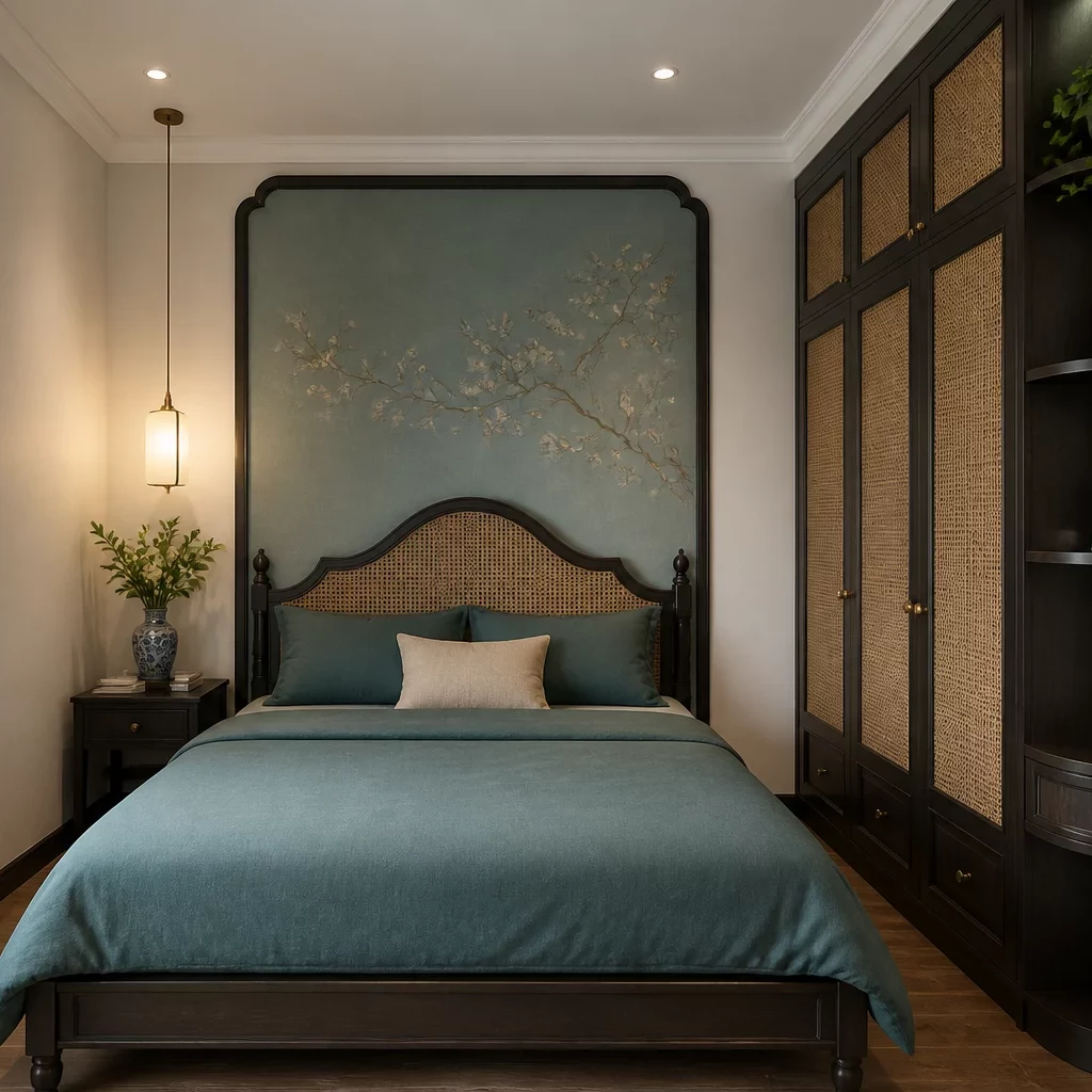 Thiết kế phòng ngủ nhỏ thông minh phong cách Indochine sang trọng