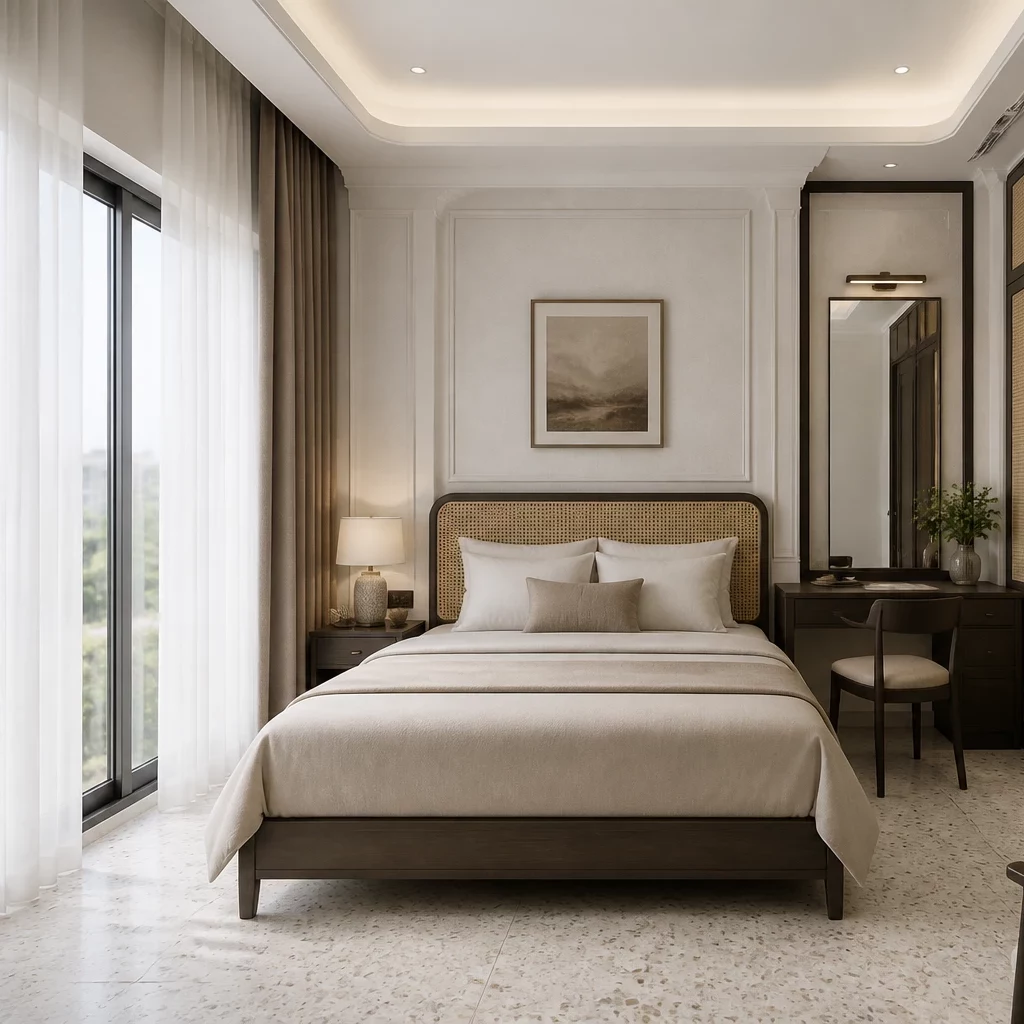 Mẫu phòng ngủ nhỏ thông minh view đẹp tối giản