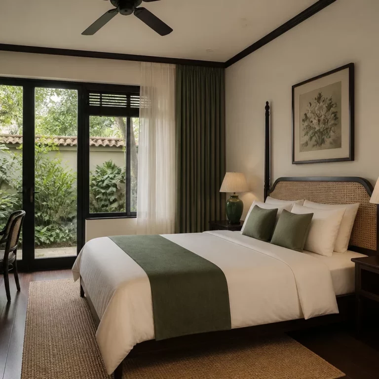 Mẫu phòng ngủ phong cách Indochine đẹp sang trọng
